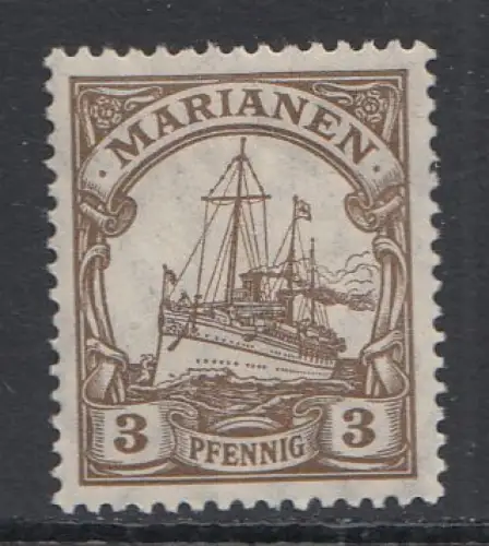 Deutsche Kolonien, Marianen MiNr. 20, Kaiseryacht ungebraucht