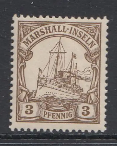Deutsche Kolonien, Marshall-Inseln MiNr 13, Kaiseryacht ungebraucht