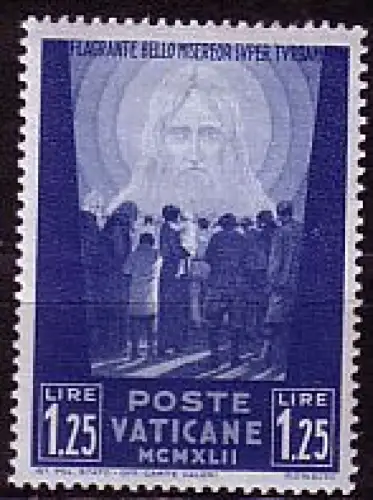 Vatikan Mi.Nr. 91 Hilfsw.f.d. Opfer des Krieges MCMXLII, Christuskopf (1,25L)