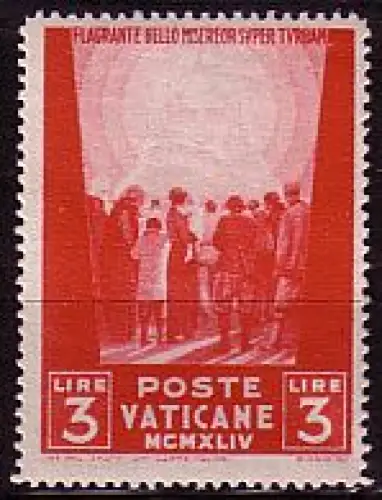 Vatikan Mi.Nr. 114 Hilfsw.f.d. Opfer des Krieges MCMXLIV, Christuskopf (3L)