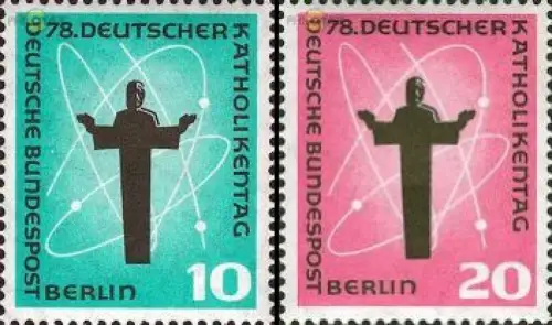 Berlin Mi.Nr. 179-180 Katholikentag 58, Christusdarstellung (2 Werte)