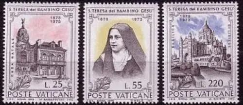 Vatikan Mi.Nr. 618-20 Hl. Theresia vom Kinde Jesu (3 Werte)