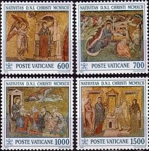 Vatikan Mi.Nr. 1075-78 Weihnachten 1992, Mosaiken (4 Werte)