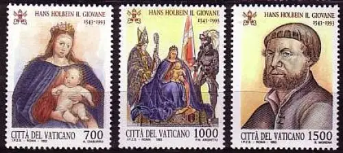Vatikan Mi.Nr. 1104-06 Hans Holbein d.J., Gemälde (3 Werte)
