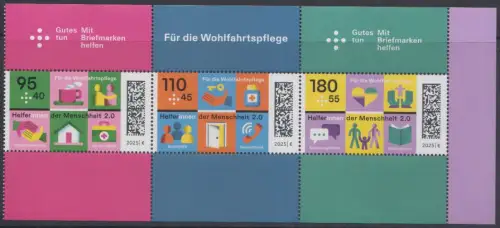 D,Bund Mi.Nr. 3885-3887 Wohlfahrt 2025 Helfer der Menschheit (H-Blatt)