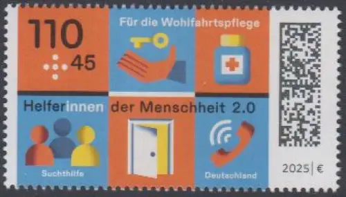 D,Bund Mi.Nr. 3886 Wohlfahrt 2025 Helfer der Menschheit Suchthilfe (110+45)