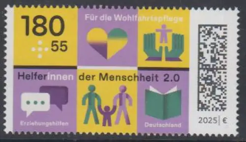D,Bund Mi.Nr. 3887 Wohlfahrt 2025 Helfer der Menschheit Erziehungshilfe (180+55)