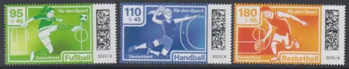 D,Bund Mi.Nr. 3904-3906 Sporthilfe 2025, Ballsport (3 Werte)