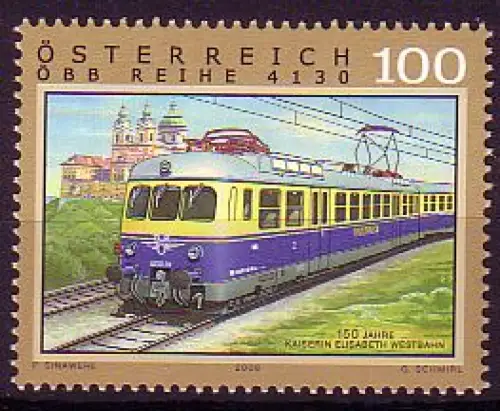 Österreich Mi.Nr. 2762 Eisenbahnen, Triebwagenzug 4130 Transalpin, Melk (100)
