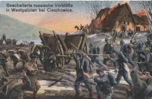 AK 1. Weltkrieg, "Gescheiterte russ. Vorstöße in Westgalizien bei Cieszkowice"