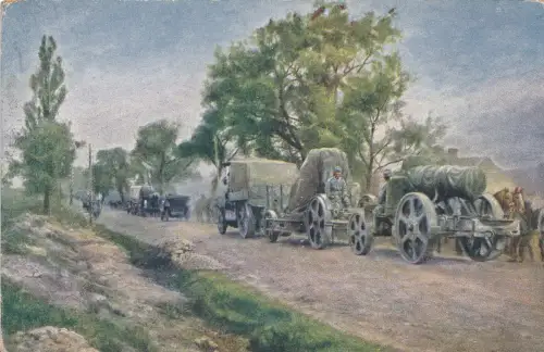 AK 1. Weltkrieg, Österreichische Mörser-Batterie in Russland