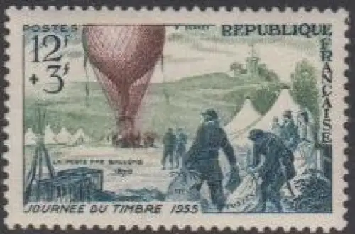 Frankreich MiNr. 1043 Tag der Briefmarke, Ballonaufstieg 1870 in Paris (12)
