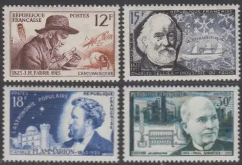 Frankreich MiNr. 1083-86 Wissenschaftler 19.u.20.Jahrhundert (4 Werte)