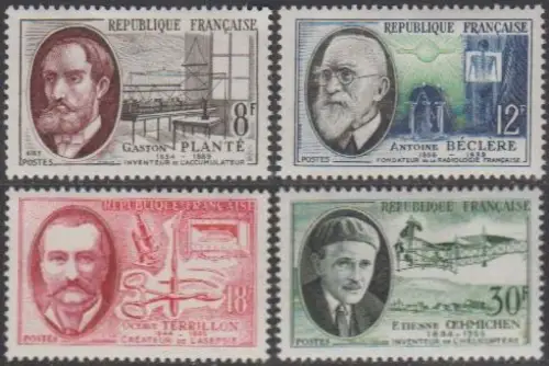 Frankreich MiNr. 1124-27 Erfinder und Wissenschaftler (4 Werte)