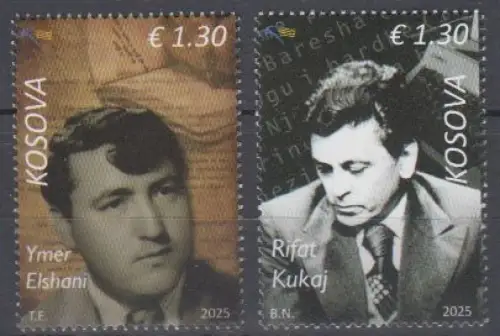 Kosovo MiNr. (noch nicht im Michel) Persönlichkeiten Kukay / Ymer Elshani (2 W.)