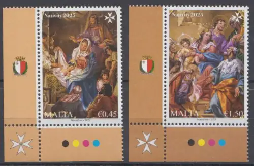 Malta MiNr. (noch nicht im Michel) Weihnachten 2025 Geburt Christi (2 Werte)