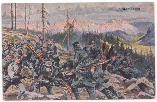 AK 1. Weltkrieg, Heißer Kampf