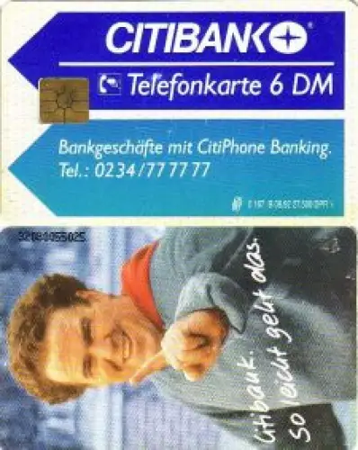 Telefonkarte O 167 B 08.92 Citibank