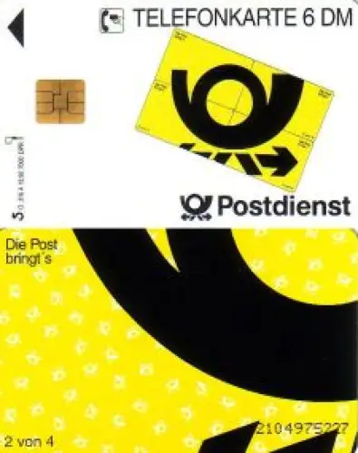 Telefonkarte O 316 A 10.92 Postdienst Puzzleteil 2 von 4
