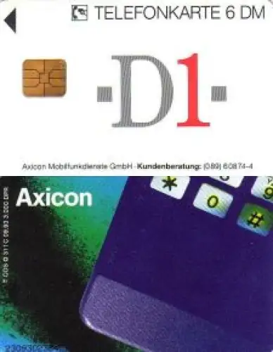 Telefonkarte O 311 C 09.93 Axicon Modilfunkdienste D 1