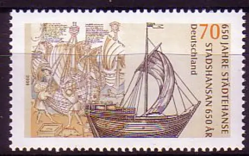 D,Bund Mi.Nr. 2558 650 Jahre Hanse, Hansekogge (70)