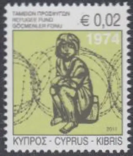 Zypern Zwangszuschlagsm.Mi.Nr. 12 Flüchtlingshilfe, Kind, Stacheldraht (0,02)