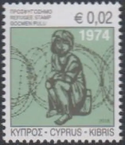 Zypern Zwangszuschlagsm.MiNr. 20 Flüchtlingshilfe,Kind,Stacheldraht,J.2018 (0,02)
