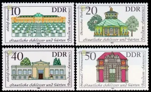 D,DDR Mi.Nr. 2826-29 Staatl. Schlösser + Gärten, Potsdam-Sanssouci (4 Werte)