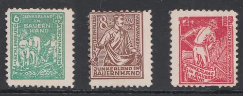 D, SBZ, Mi.Nr.23 bis 25 a, ungebraucht