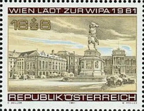 Österreich Mi.Nr. 1665 WIPA 81, Neue Hofburg, Marke aus Block (16+8)
