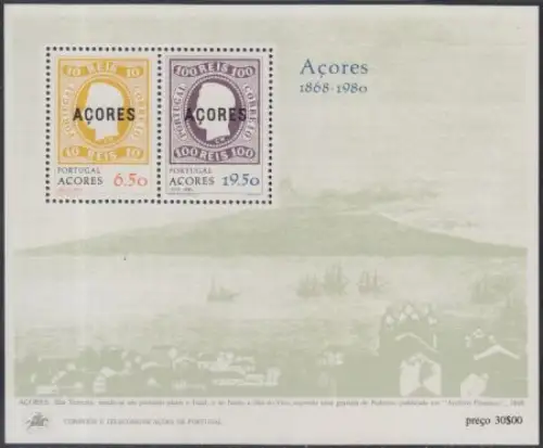 Portugal-Azoren Mi.Nr. Block 1,  112.Jahrestag der erste Markenausgabe Azoren