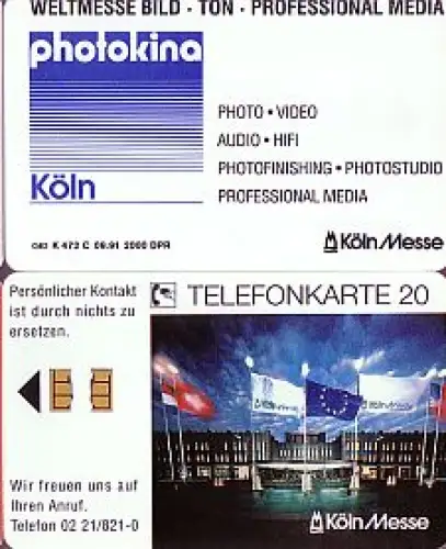 Telefonkarte K 472 C 09.91, Messe Köln: Photokina, Aufl. 2000