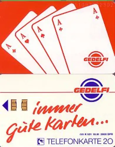 Telefonkarte K 521 10.91, Gedelfi immer gute Karten, Aufl. 2000