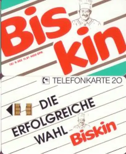 Telefonkarte K 582 11.91, Biskin, Aufl. 4000