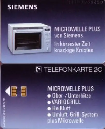 Telefonkarte K 587 11.91, Siemens, Aufl. 3000
