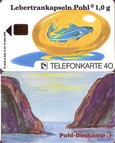 Telefonkarte K 600 11.91, Lebertrankapseln, Aufl. 11000