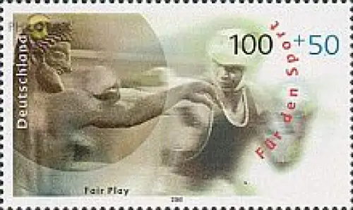 D,Bund Mi.Nr. 2094 Sporthilfe 2000, Fair Play (100+50)