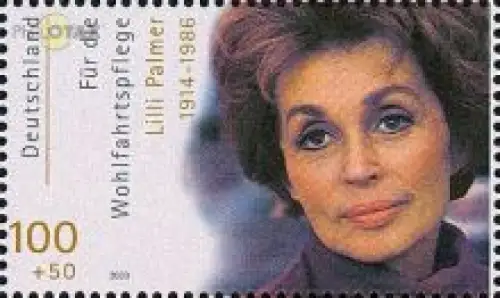 D,Bund Mi.Nr. 2143 Wohlfahrt 2000, Filmschauspieler, Lilli Palmer (100+50)