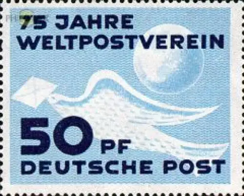 D,DDR Mi.Nr. 242 75 Jahre UPU, Taube mit Brief + Weltkugel (50)