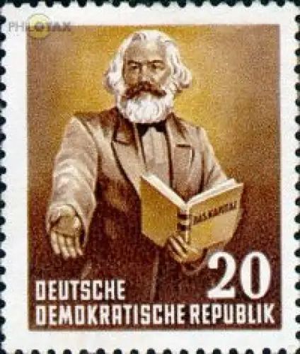 D,DDR Mi.Nr. 348 70. Todestag Karl Marx, Marx liest aus Kapital (20)