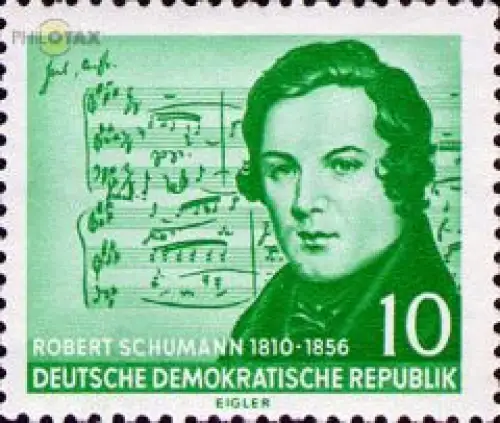 D,DDR Mi.Nr. 541 Robert Schumann (Original Notenhandschrift) (10)