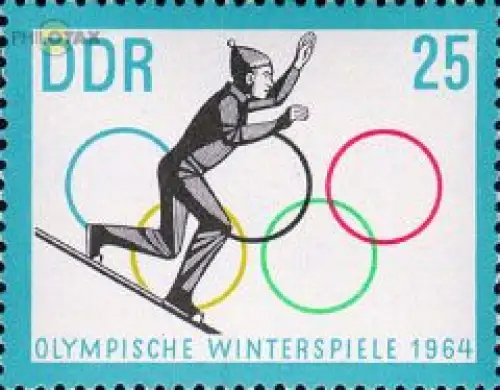 D,DDR Mi.Nr. 1003 Olympia 64 Innsbruck, Skispringer beim Aufsprung (25)