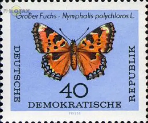 D,DDR Mi.Nr. 1008 Schmetterlinge, Großer Fuchs (40)