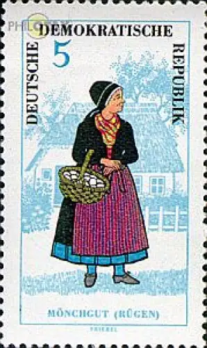 D,DDR Mi.Nr. 1074 Volkstrachten, Rügen, Frau (5)