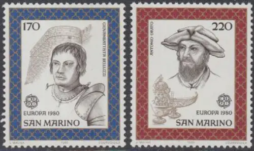 San Marino Mi.Nr. 1212-13 Europa 80, Bedeutende Persönlichkeiten (2 Werte)