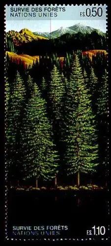 UNO Genf Mi.Nr. Zdr.165-66 Rettet den Wald, Nadelwald