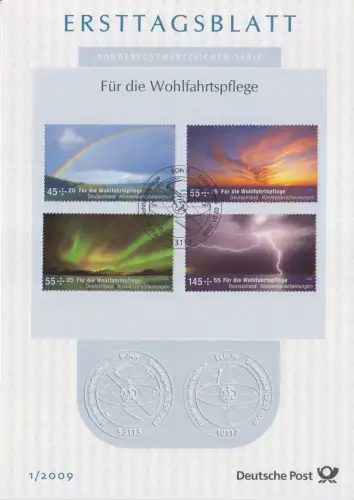 D,Bund Mi.Nr. 1/2009 Für die Wohlfahrt 2009 Himmelserscheinungen