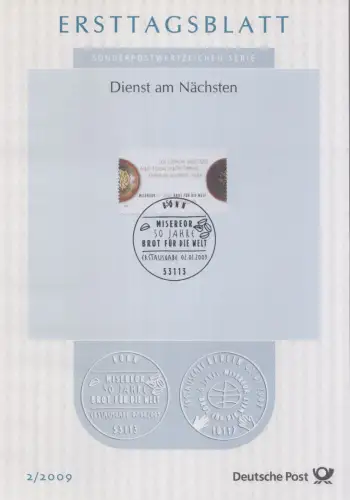 D,Bund Mi.Nr. 2/2009 Brot für die Welt