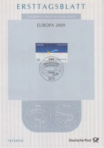 D,Bund Mi.Nr. 15/2009 Europa Astronomie, Kepplersche Gesetze