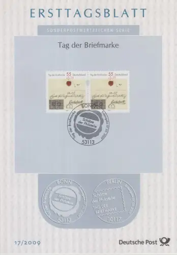 D,Bund Mi.Nr. 17/2009 Tag der Briefmarke, Schätze der Philatelie Eichstätt-Brief